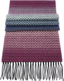 Soft Acrylic Winter Scarf, 66 x 12 Inches with 3 Inch Fringe, Cozy Cold Weather Accessory (Chevron, Navy, Purple, Mauve)