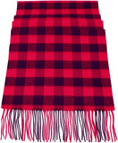 Soft Acrylic Winter Scarf, 66 x 12 Inches with 3 Inch Fringe, Cozy Cold Weather Accessory (Buffalo Check Red Black)