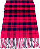 Soft Acrylic Winter Scarf, 66 x 12 Inches with 3 Inch Fringe, Cozy Cold Weather Accessory (Buffalo Check, Red, Blue)