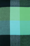 Soft Acrylic Winter Scarf, 66 x 12 Inches with 3 Inch Fringe, Cozy Cold Weather Accessory (Check Turquoise, Navy, Green)