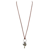 Vintage Cross Charms Holy Medal Pendant On Corded Vegan Suede Long Necklace, 32"+3" Extender (Saint Philomena)