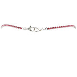Elegant 3mm Crystal Rhinestone Strap Reader Eyeglass Chain Necklace Holder, 28.5" (Pink Silver Tone)