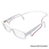 Elegant 3mm Crystal Rhinestone Strap Reader Eyeglass Chain Necklace Holder, 28.5" (Pink Silver Tone)