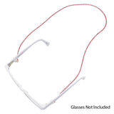 Elegant 3mm Crystal Rhinestone Strap Reader Eyeglass Chain Necklace Holder, 28.5" (Pink Silver Tone)