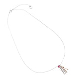 Breast Cancer Awareness Pink Ribbon Faith And Crystal Rhinestone Charm Necklace, 18"+2" Extender