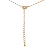 Gold Tone Cross Charm Necklace with Wooden Beads, 16 Inch Chain with 3 Inch Extender