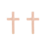 Simple Textured Cross Hypoallergenic Post Earrings, .62" (See Color Options)