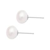 Timeless Classic Sterling Silver Stud With Freshwater Pearl Hypoallergenic Post Back Earrings (See Available Sizes))