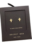 Petite Cross Religious Stud Earrings, 0.3" (See Color Options)