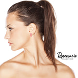Breast Cancer Awareness Beautiful Pink Ribbon Enamel Stud Earrings .75" (Enamel Pink Ribbon Gold Tone)