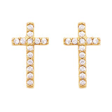 Petite Crystal Cross Religious Stud Earrings (See Available Colors)
