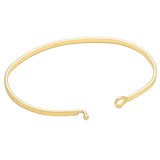 Pink Ribbon Breast Cancer Awareness Inspirational Thin Hook Bracelet, 7.25" (HOPE Gold Tone)