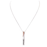 "Be Brave" Inspirational Vertical Bar Pendant Necklace and Earring Jewelry Set, 17" with 3" Extender