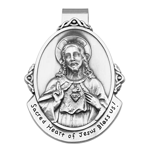Sacred Heart of Jesus Medal Auto Visor Clip