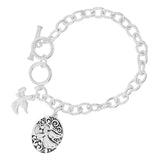 Rosemarie's Religious Gifts Women's Inspirational Religious Charms Toggle Clasp Bracelet, 7.5"-8" (Amazing Grace With Angel Charm)