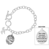 Rosemarie's Religious Gifts Women's Inspirational Religious Charms Toggle Clasp Bracelet, 7.5"-8" (Amazing Grace With Angel Charm)