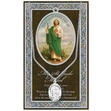 Pewter Saint Medal Pendant On Stainless Steel Necklace with Biography and Picture Folder 24" (St Jude)