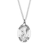 Pewter Saint Medal Pendant On Stainless Steel Necklace with Biography and Picture Folder, 18" (St Brigid Patron Saint of Ireland)