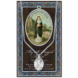 Pewter Saint Medal Pendant On Stainless Steel Necklace with Biography and Picture Folder, 18" (St Brigid Patron Saint of Ireland)