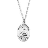 Pewter Saint Medal Pendant On Stainless Steel Necklace with Biography and Picture Folder, 18" (St Elizabeth)