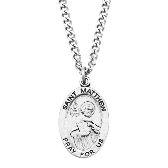 Pewter Saint Medal Pendant On Stainless Steel Necklace with Biography and Picture Folder 24