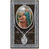 Pewter Saint Medal Pendant On Stainless Steel Necklace with Biography and Picture Folder 24" (St Matthew)