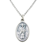 Irish Religious Medal St Bridget and St Patrick Pendant Necklace, 18" with 2" Extension