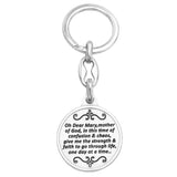 Our Lady of Grace Mary Medal Prayer Token Keychain