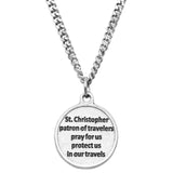 Rosemarie & Jubalee Men's Religious St Christopher Round Medal Pendant Necklace, 24"