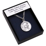 Rosemarie & Jubalee Men's Religious St Christopher Round Medal Pendant Necklace, 24"