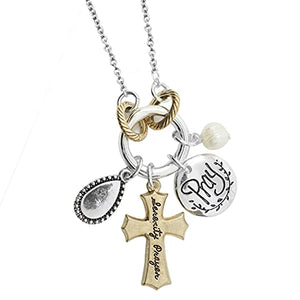 Rosemarie's Religious Gifts Women's Inspirational Changeable Christian Charms Pendant Necklace, 18"+3" Extender (Serenity Prayer)