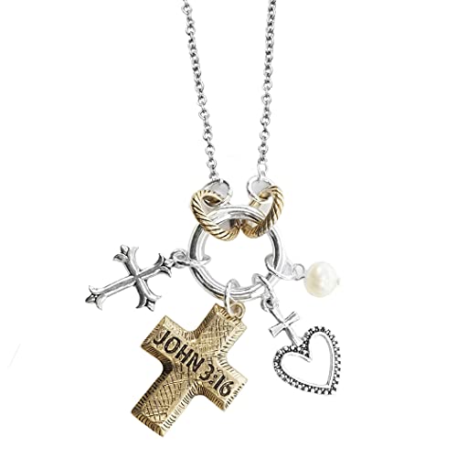 Rosemarie's Religious Gifts Women's Inspirational Changeable Charms Pendant Necklace, 21