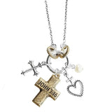 Rosemarie's Religious Gifts Women's Inspirational Changeable Charms Pendant Necklace, 21" Extender (John 3:16)