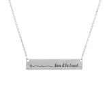 "Love and Be Loved" Bar Pendant Necklace, 16" with 3" Extender