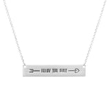 "Follow Your Heart" Bar Pendant Inspirational Necklace, 16"+3" Extender