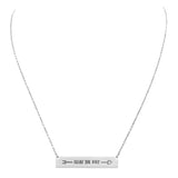 "Follow Your Heart" Bar Pendant Inspirational Necklace, 16"+3" Extender