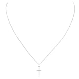 Simple Textured Cross Pendant Necklace, 16"+2" Extender (See Color Options)