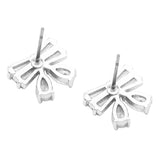 Dainty Bow Vintage Premium CZ Crystal Hypoallergenic Ribbon Post Earrings, .50"