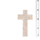 Stunning Long Crystal Fringe Christian Cross Brooch, 3" (See Color Options)