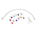 Birthstone Heart Charm "I Love You Mom" Bracelet from Your Children