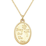 Religious St Francis Medal Pendant Necklace (14K Gold Dipped)
